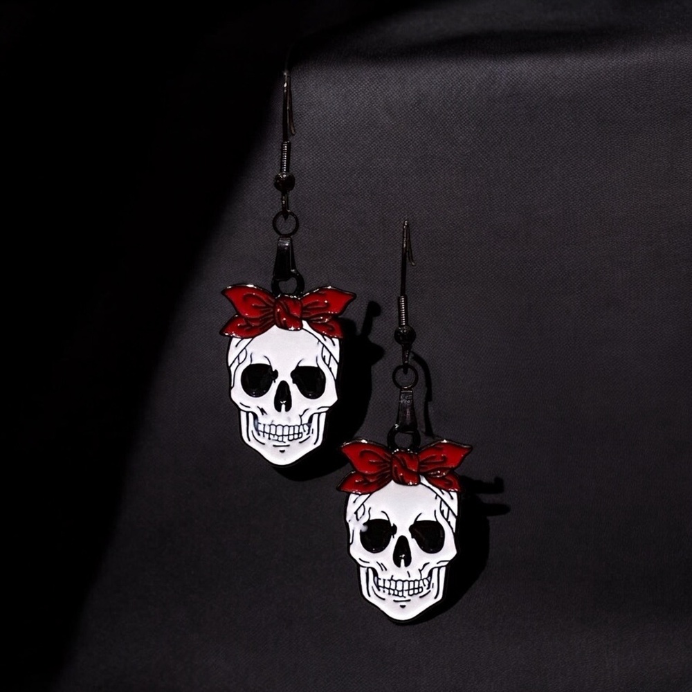 2 for $20 Women’s Skull Hypoallergenic Earrings Goth Punk
